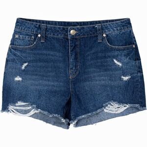 SEVEN7 DISTRESSED HIGH RISE CUT OFF CONCERT FESTIVAL EVERYDAY DENIM SHORTS SZ.14